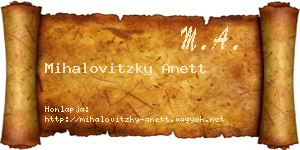 Mihalovitzky Anett névjegykártya